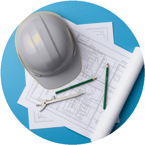 Engineering blueprints and planning